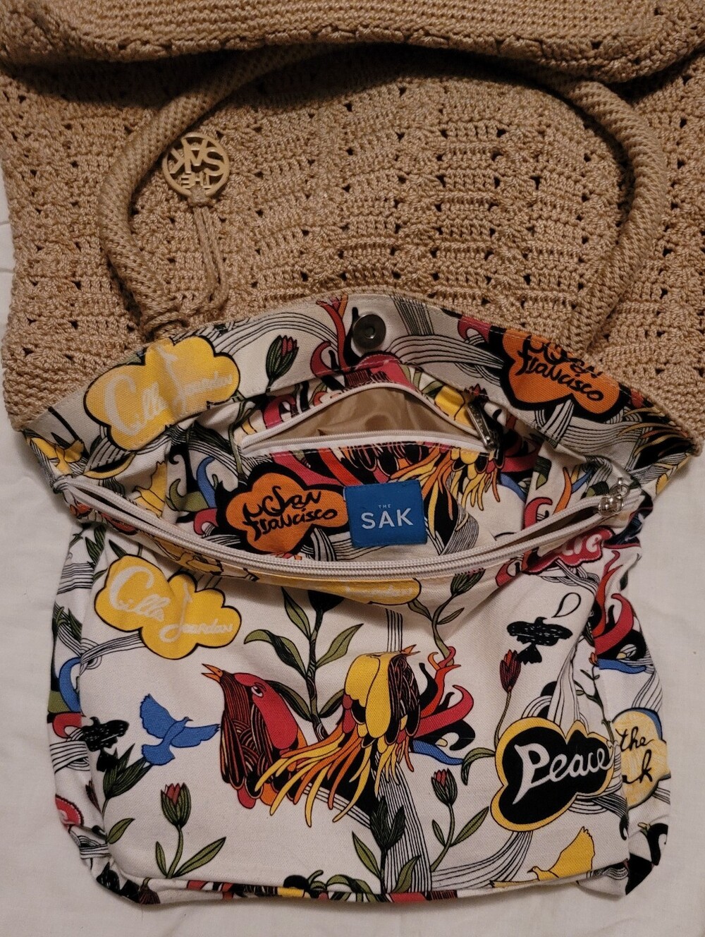 The SAK, Woven Tote Bag in Natural Beige - Picture 2 of 6